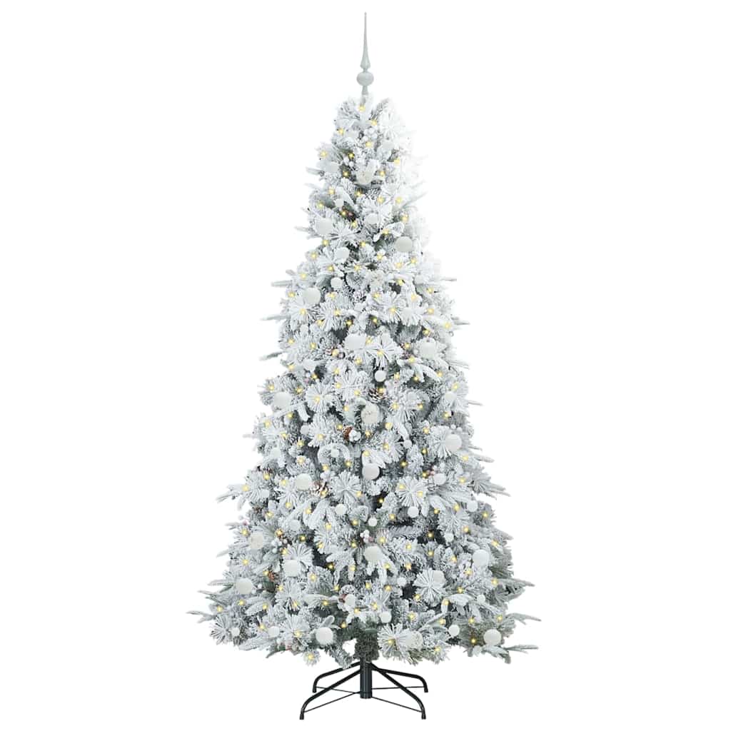 Artificial Hinged Christmas Tree White 210 cm PE and PVC