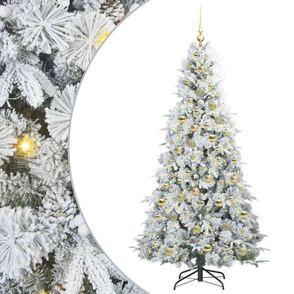 Artificial Hinged Christmas Tree White 210 cm PE and PVC
