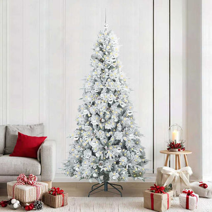 Artificial Hinged Christmas Tree White 210 cm PE and PVC