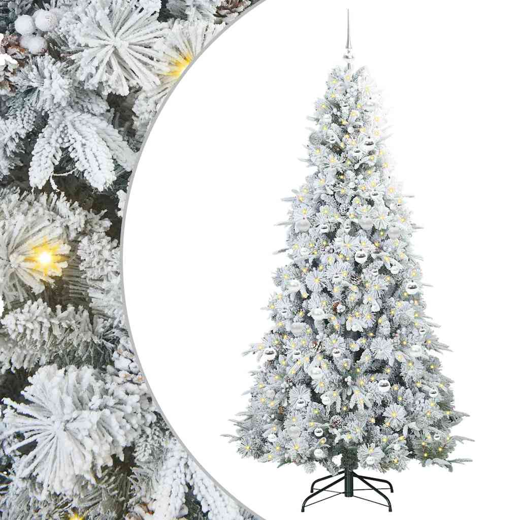 Artificial Hinged Christmas Tree White 210 cm PE and PVC