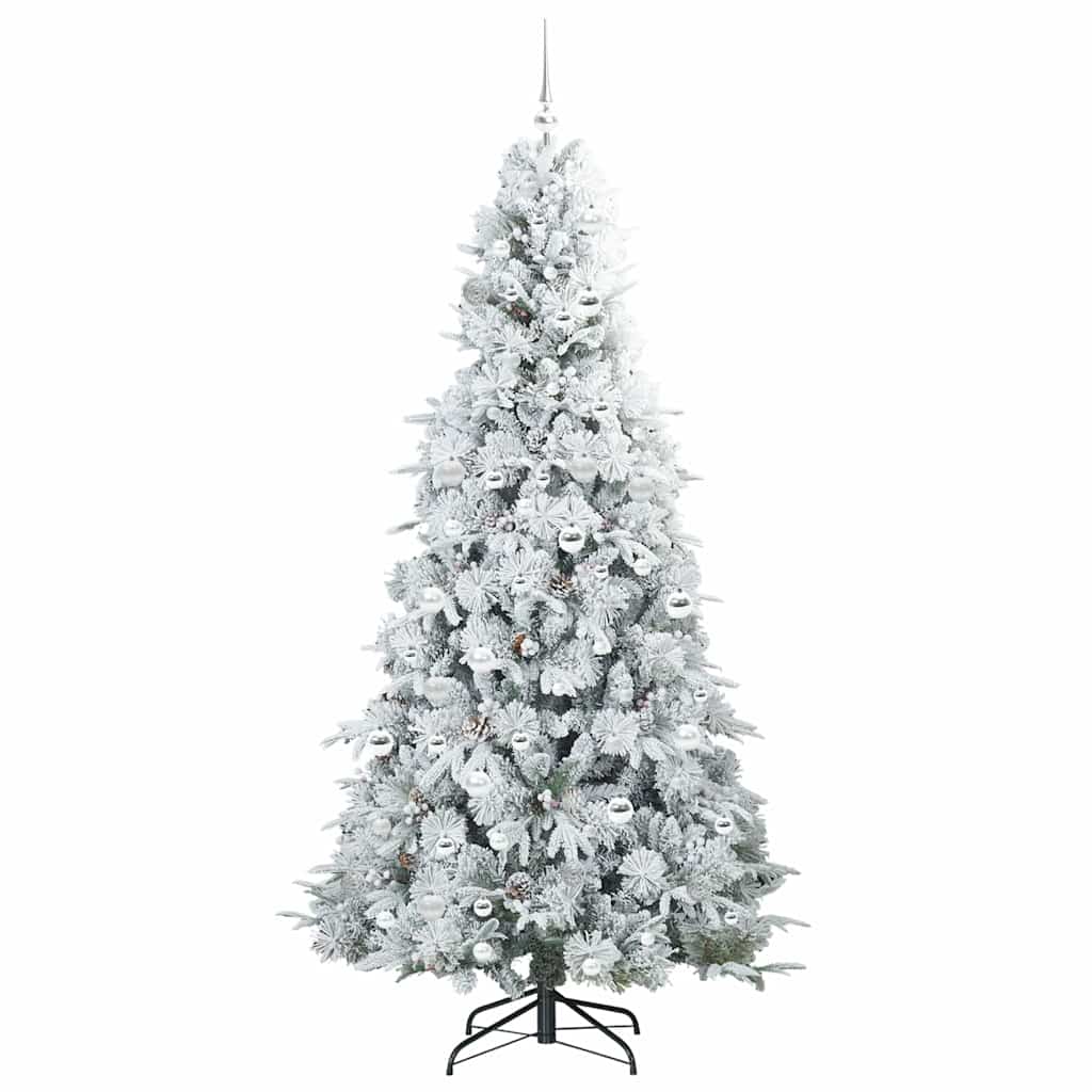 Artificial Hinged Christmas Tree White 210 cm PE and PVC