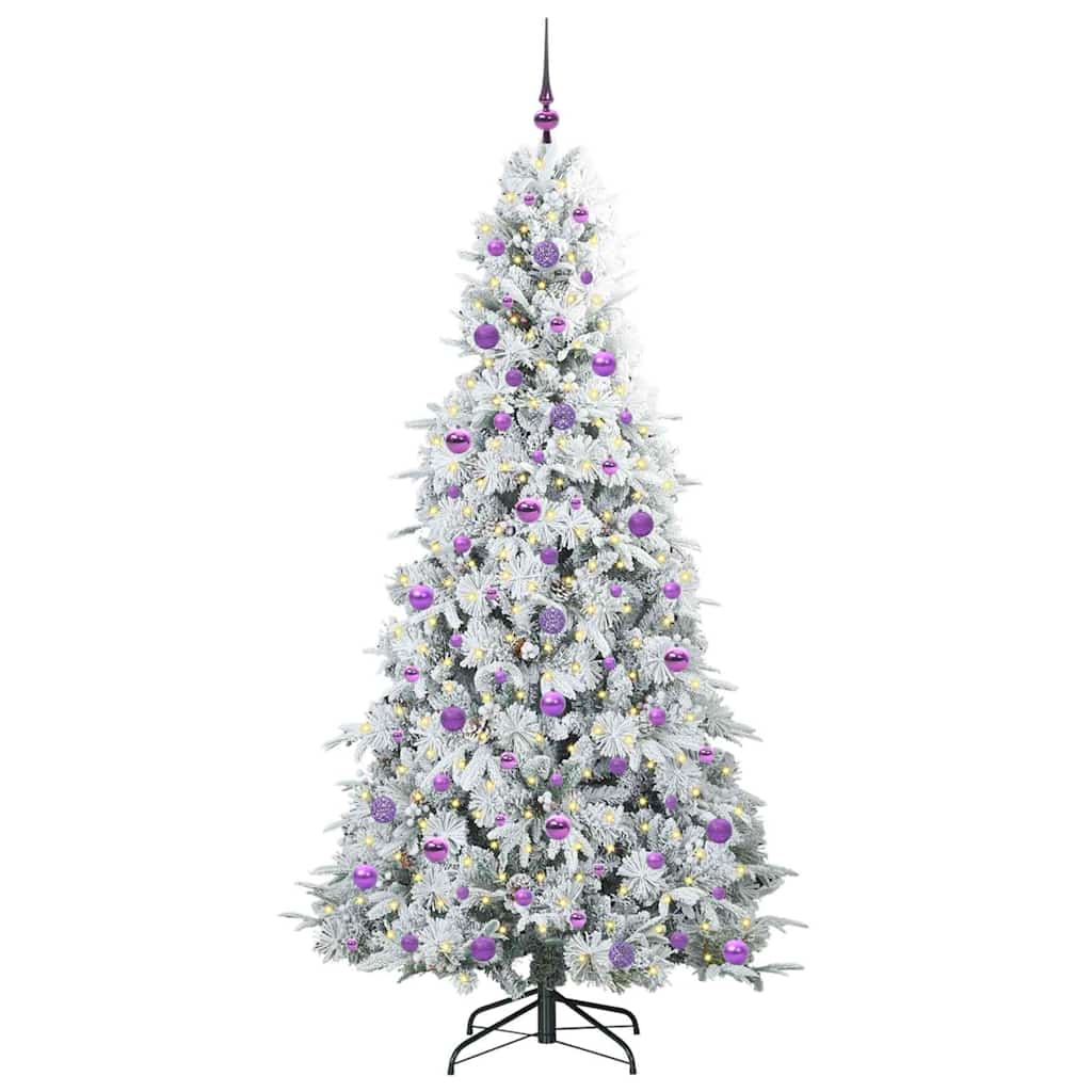 Artificial Hinged Christmas Tree White 210 cm PE and PVC