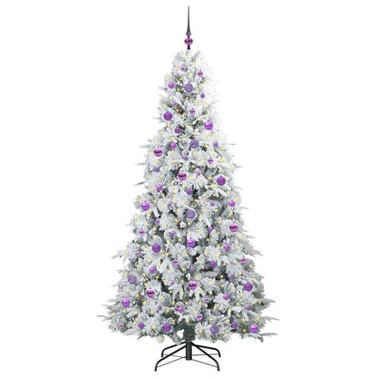 Artificial Hinged Christmas Tree White 210 cm PE and PVC