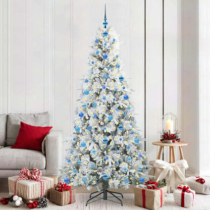 Artificial Hinged Christmas Tree White 210 cm PE and PVC