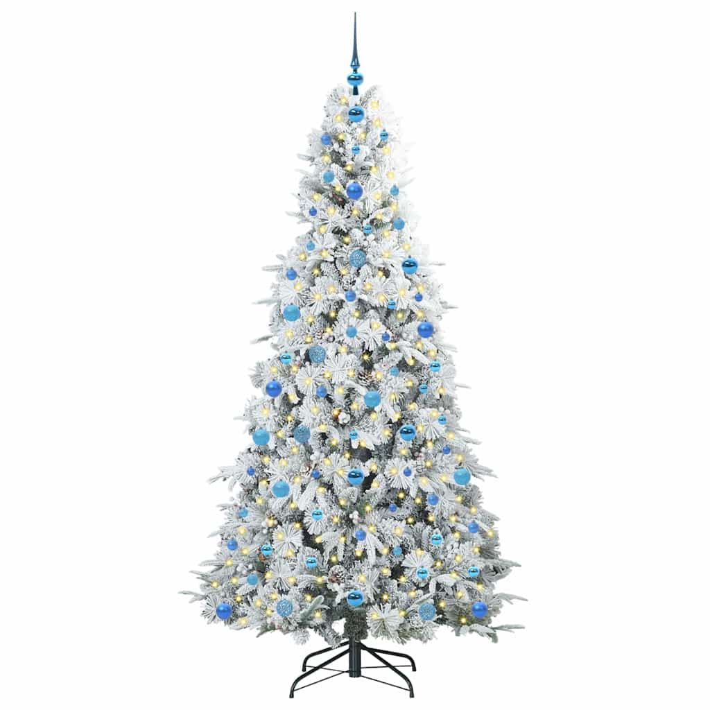 Artificial Hinged Christmas Tree White 210 cm PE and PVC