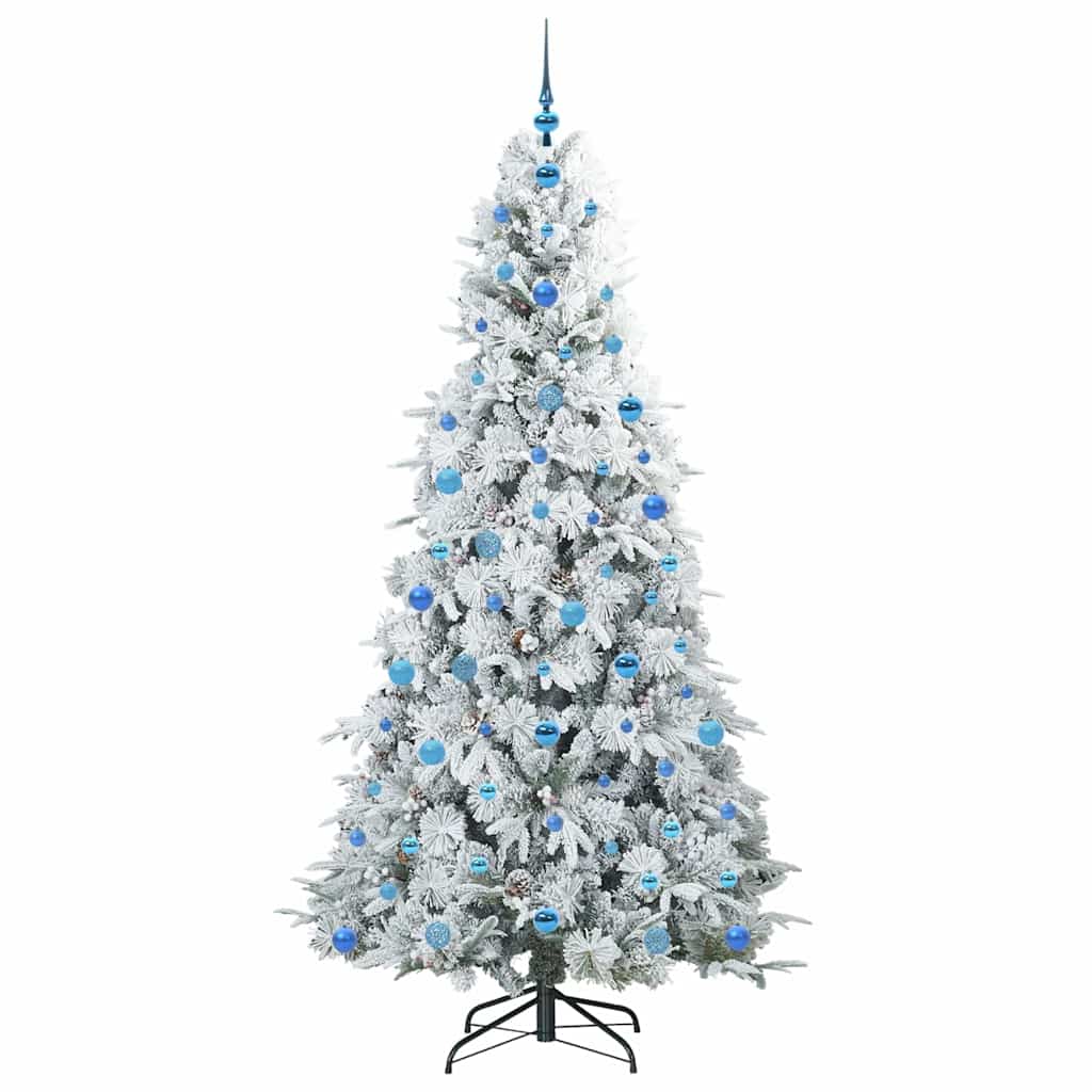 Artificial Hinged Christmas Tree White 210 cm PE and PVC