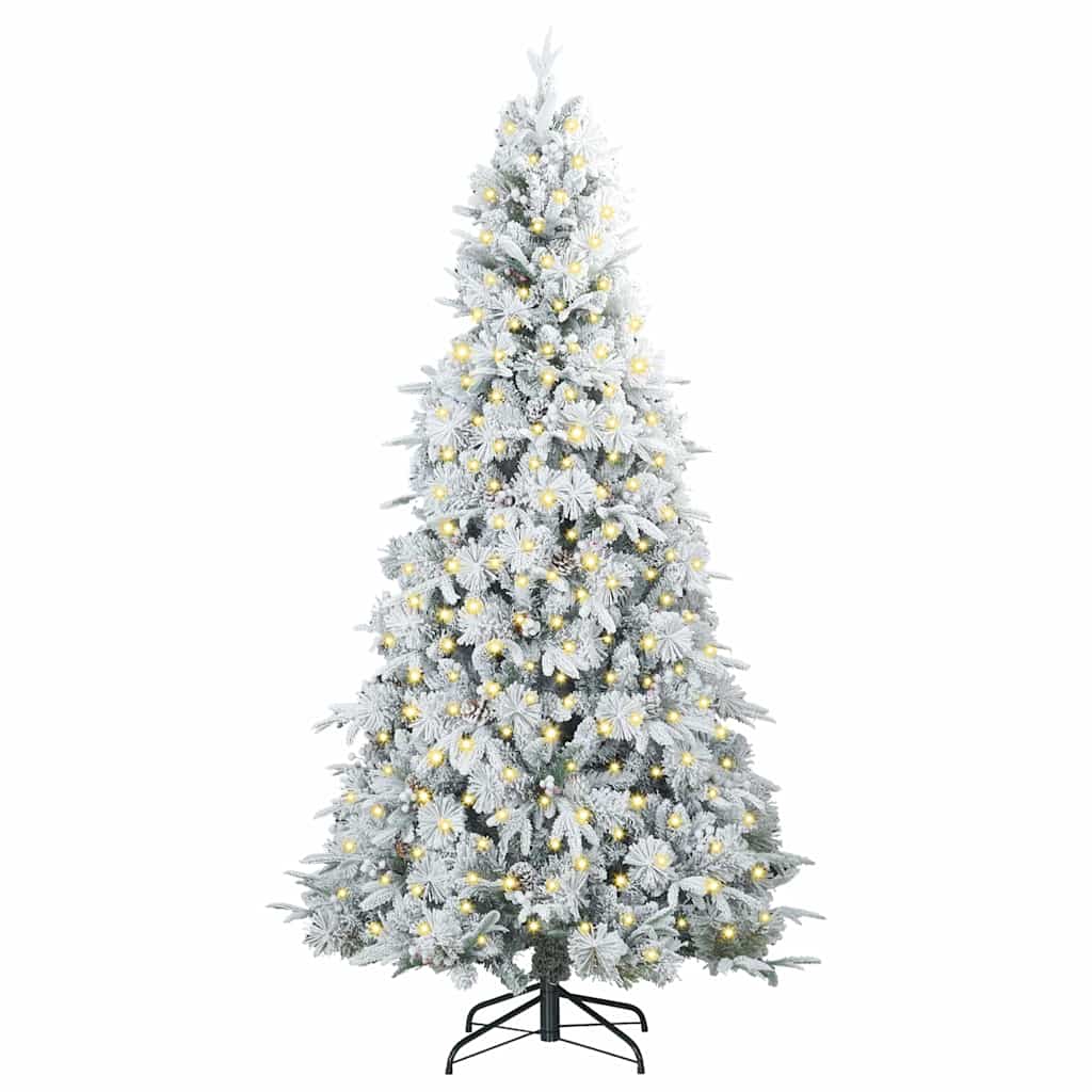 Artificial Hinged Christmas Tree White 240 cm PE and PVC