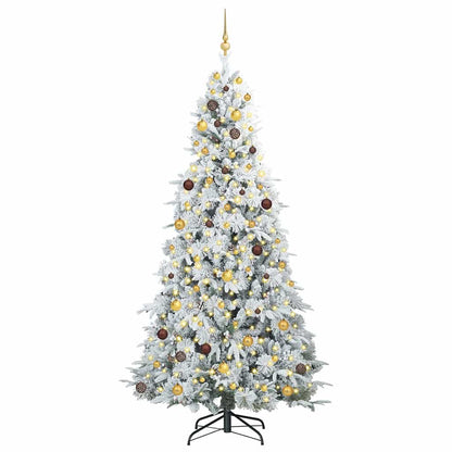 Artificial Hinged Christmas Tree White 240 cm PE and PVC