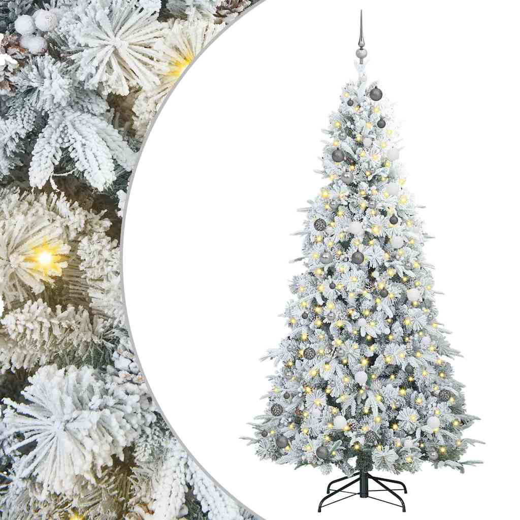 Artificial Hinged Christmas Tree White 240 cm PE and PVC