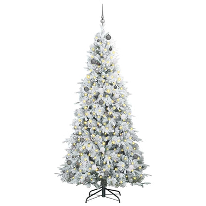 Artificial Hinged Christmas Tree White 240 cm PE and PVC