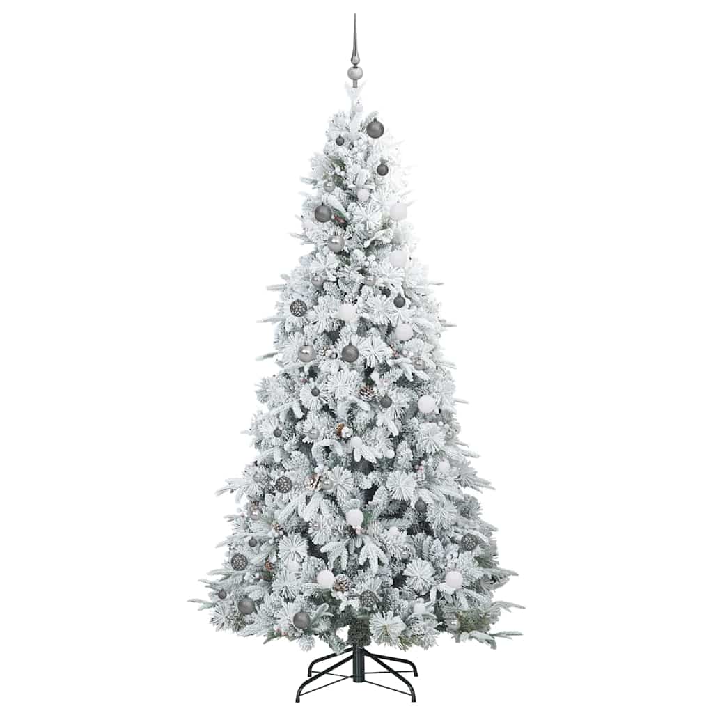 Artificial Hinged Christmas Tree White 240 cm PE and PVC