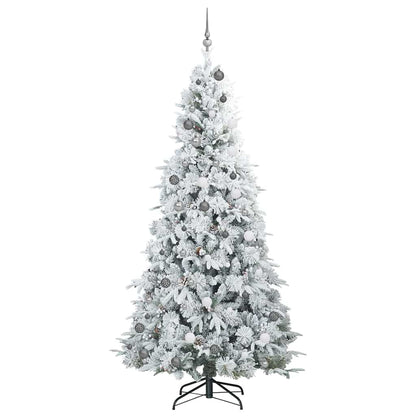 Artificial Hinged Christmas Tree White 240 cm PE and PVC