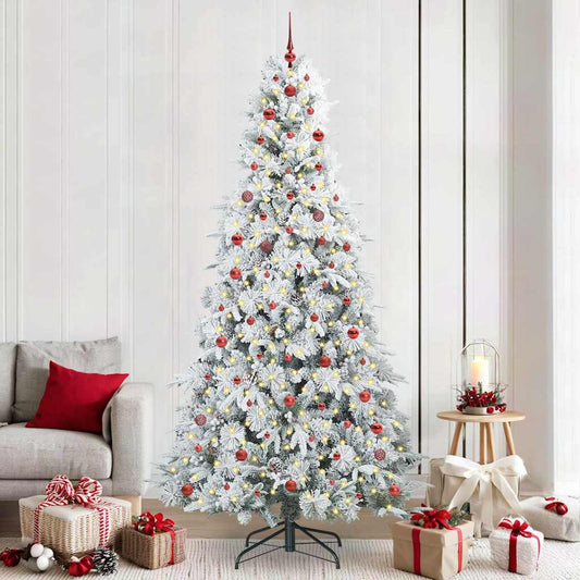 Artificial Hinged Christmas Tree White 240 cm PE and PVC