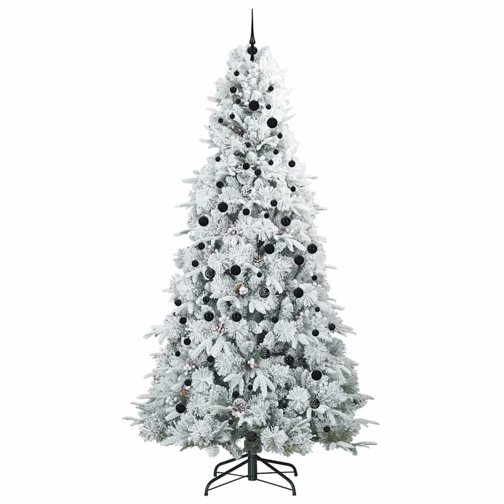 Artificial Hinged Christmas Tree White 240 cm PE and PVC