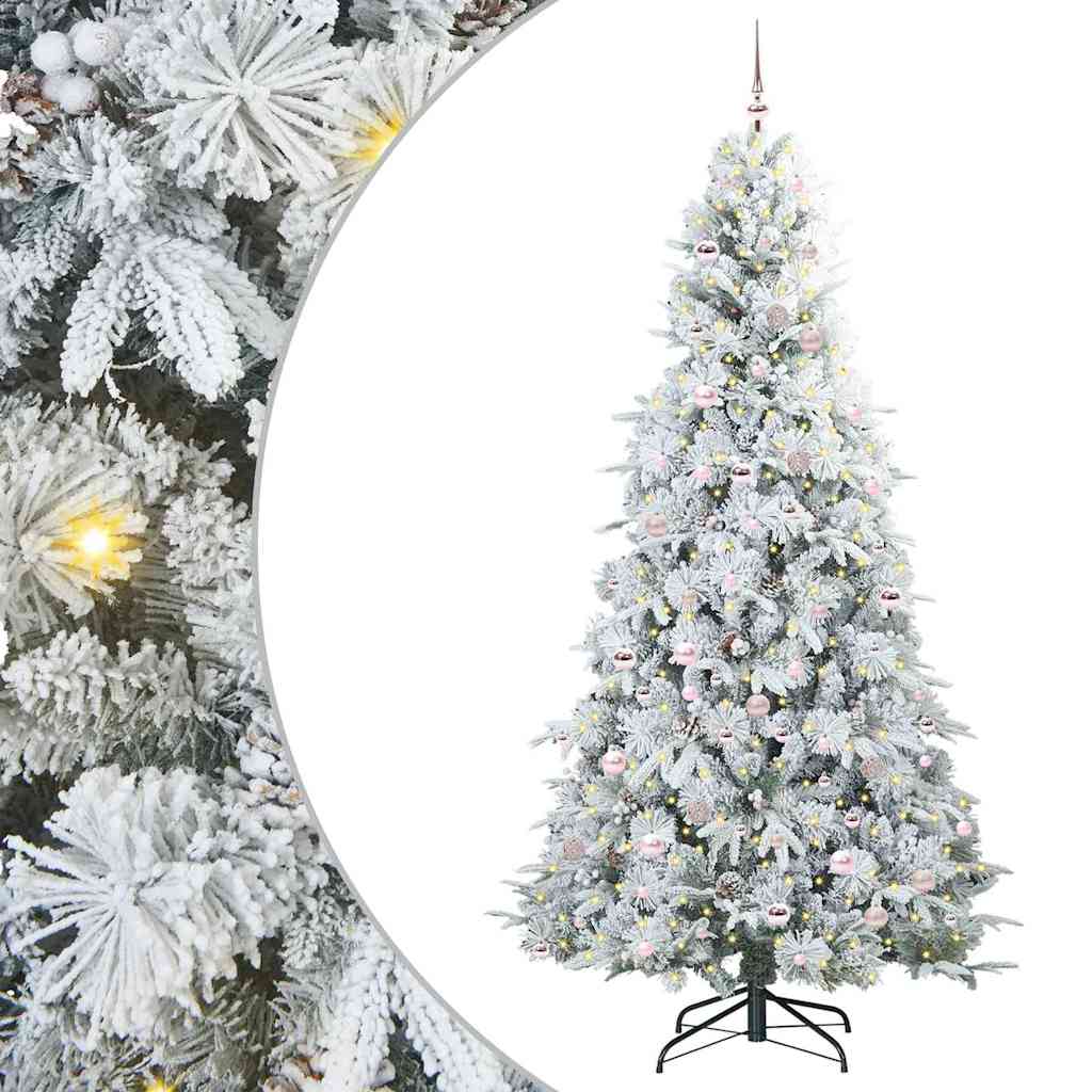 Artificial Hinged Christmas Tree White 240 cm PE and PVC