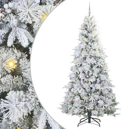 Artificial Hinged Christmas Tree White 240 cm PE and PVC