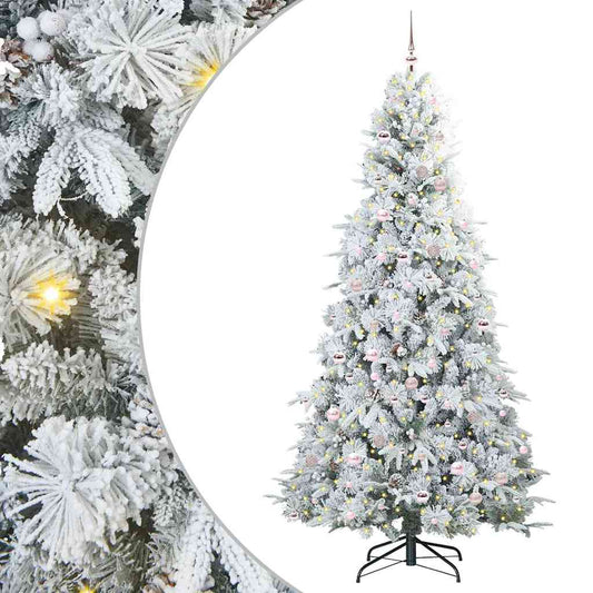 Artificial Hinged Christmas Tree White 240 cm PE and PVC