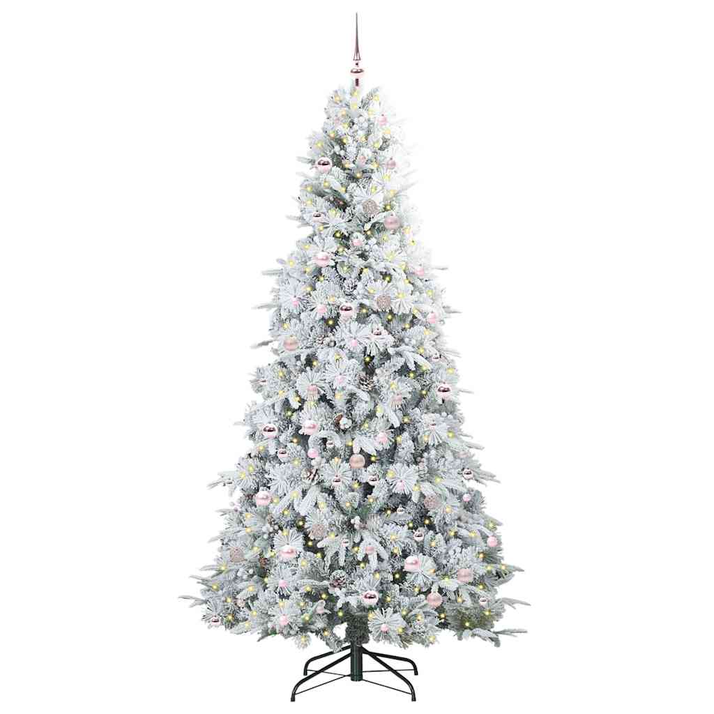 Artificial Hinged Christmas Tree White 240 cm PE and PVC
