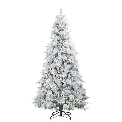 Artificial Hinged Christmas Tree White 240 cm PE and PVC
