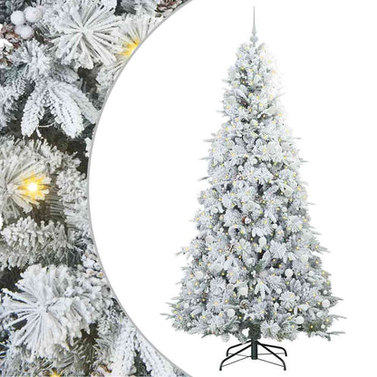 Artificial Hinged Christmas Tree White 240 cm PE and PVC
