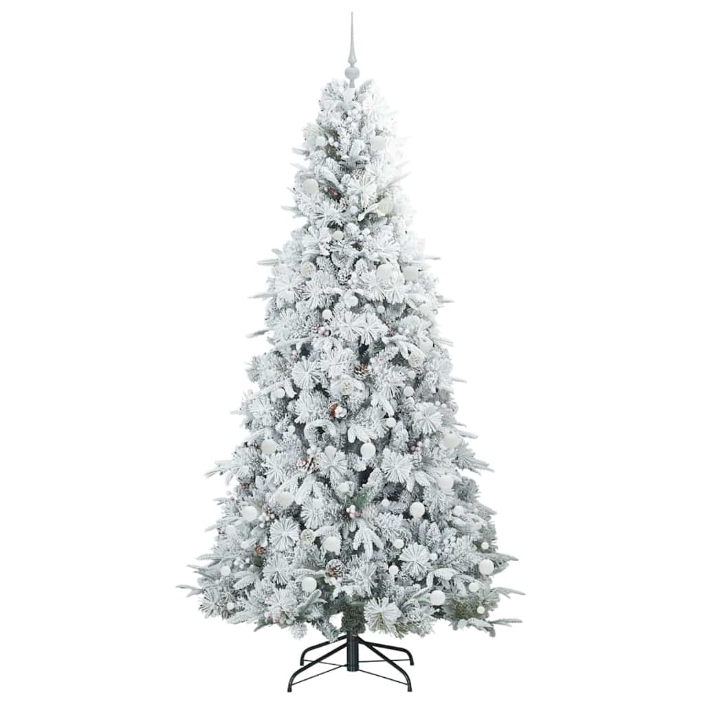 Artificial Hinged Christmas Tree White 240 cm PE and PVC