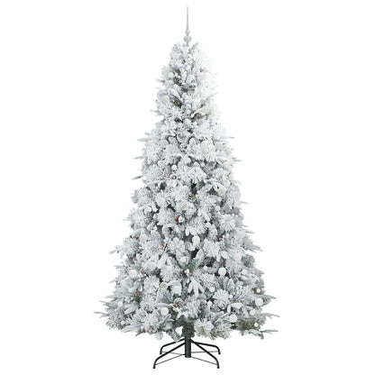 Artificial Hinged Christmas Tree White 240 cm PE and PVC
