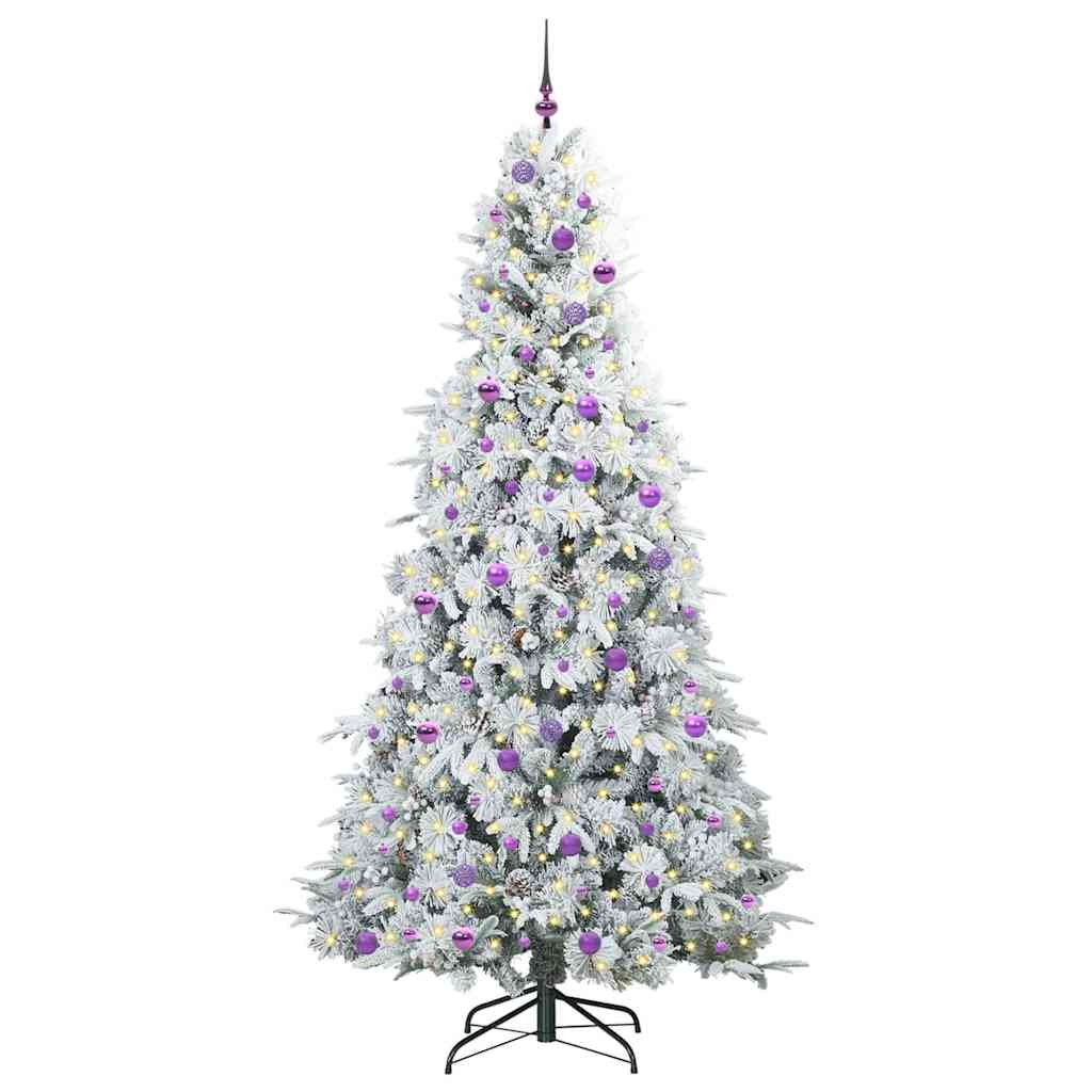 Artificial Hinged Christmas Tree White 240 cm PE and PVC