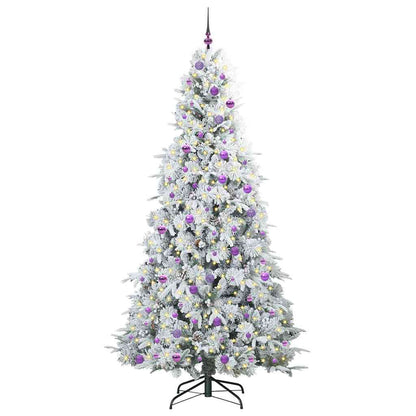 Artificial Hinged Christmas Tree White 240 cm PE and PVC