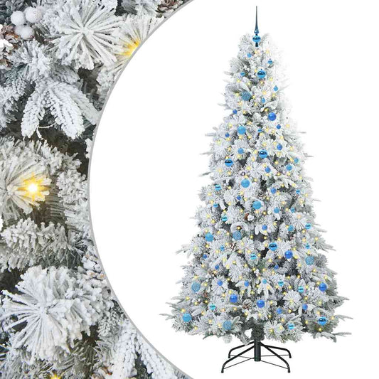 Artificial Hinged Christmas Tree White 240 cm PE and PVC