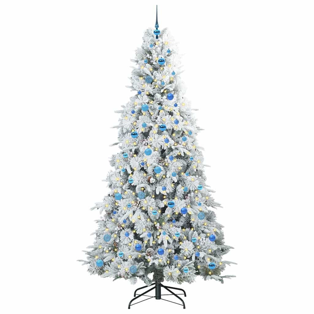 Artificial Hinged Christmas Tree White 240 cm PE and PVC
