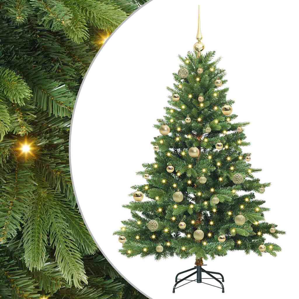 Artificial Christmas Tree with 150 LEDs Green 150 cm PE and PVC
