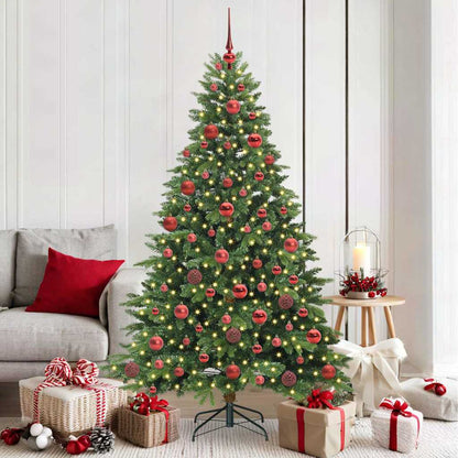 Artificial Christmas Tree with 300 LEDs Green 180 cm PE and PVC