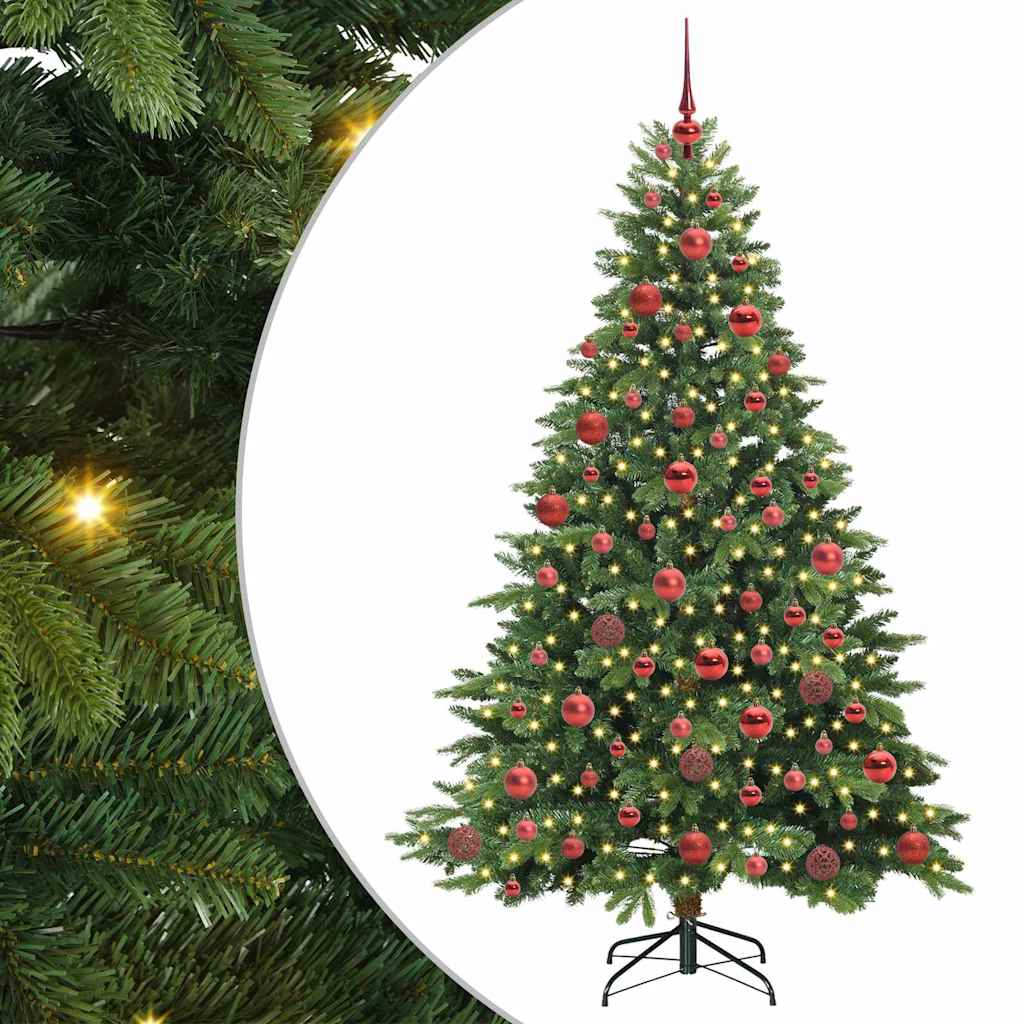 Artificial Christmas Tree with 300 LEDs Green 180 cm PE and PVC