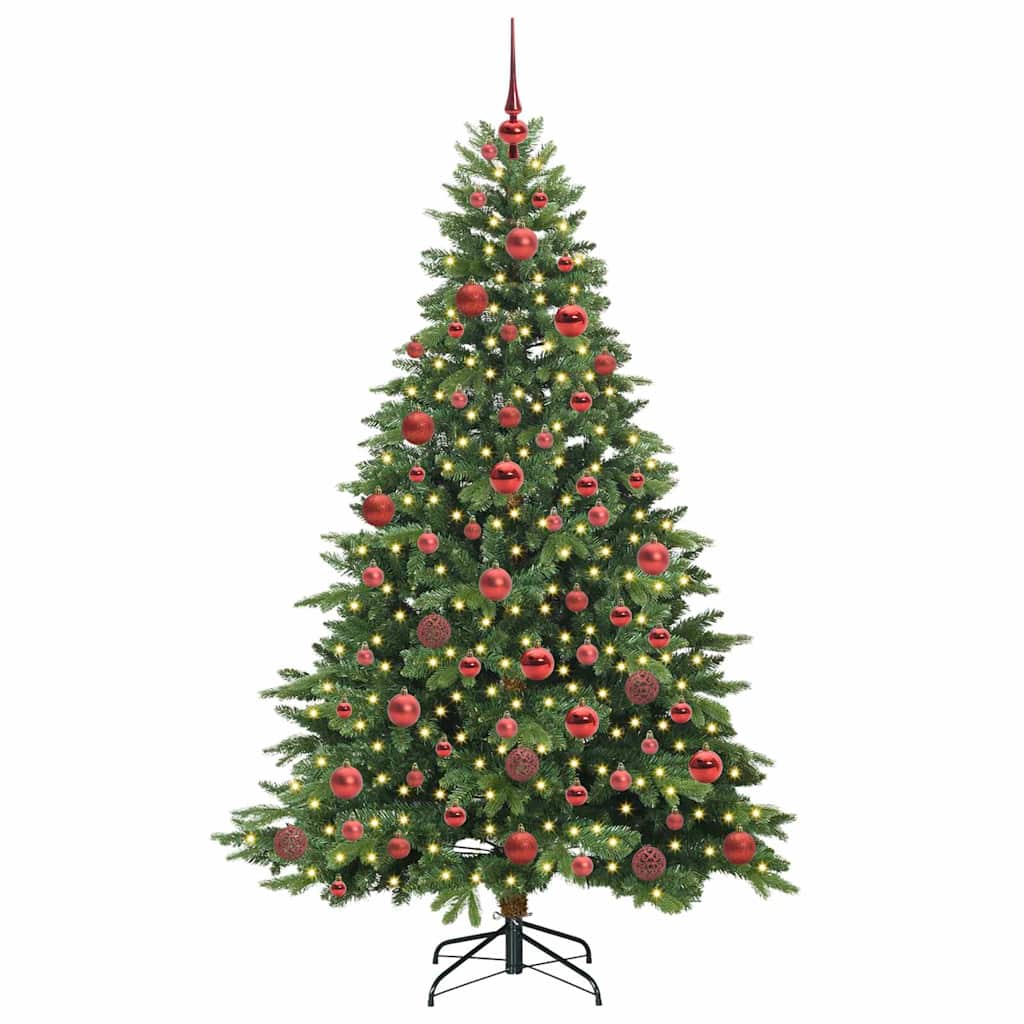 Artificial Christmas Tree with 300 LEDs Green 180 cm PE and PVC