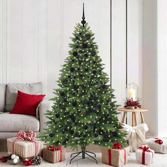 Artificial Christmas Tree with 300 LEDs Green 180 cm PE and PVC