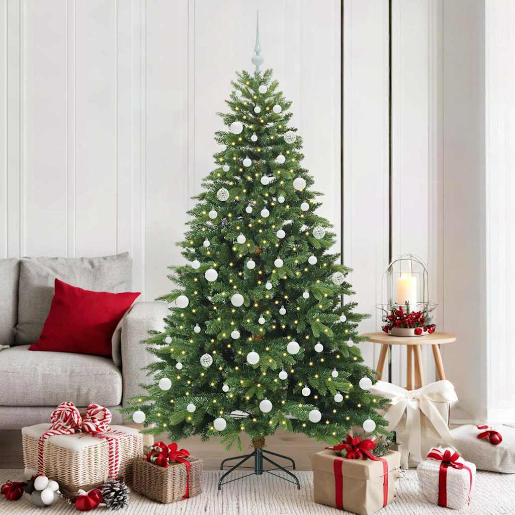 Artificial Christmas Tree with 300 LEDs Green 180 cm PE and PVC