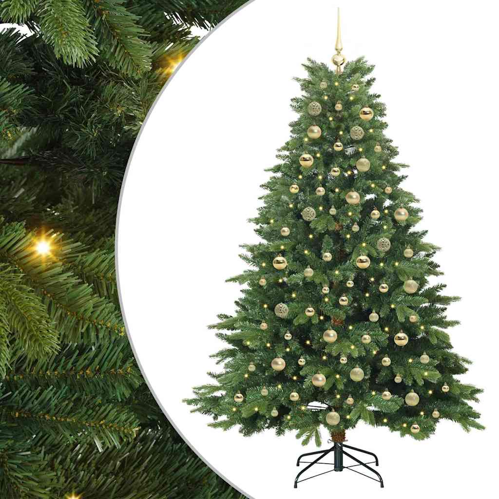 Artificial Christmas Tree with 300 LEDs Green 180 cm PE and PVC