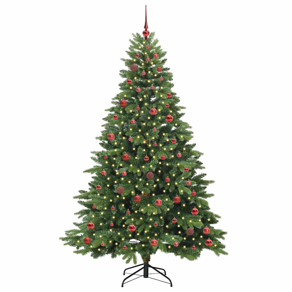 Artificial Christmas Tree with 300 LEDs Green 210 cm PE and PVC