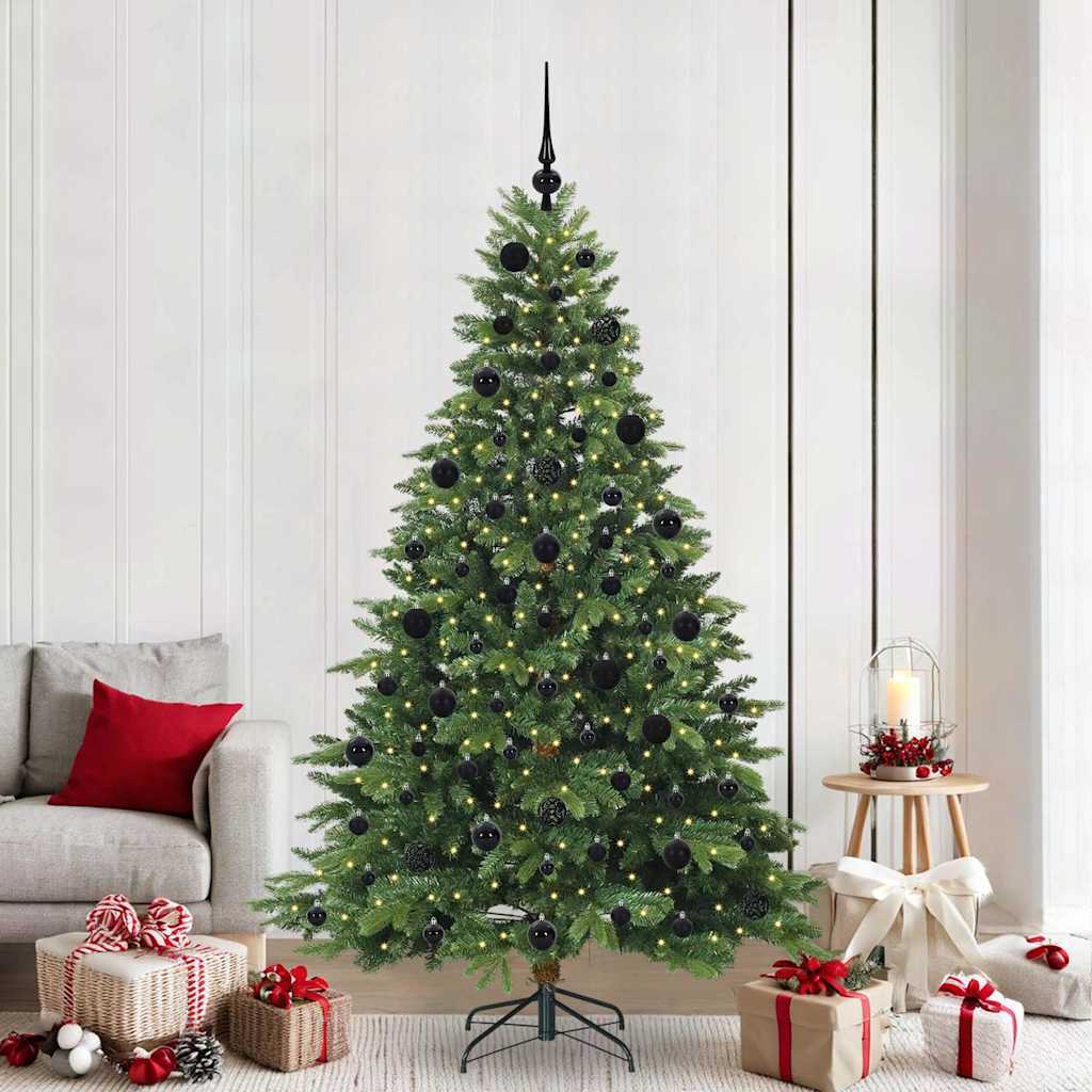 Artificial Christmas Tree with 300 LEDs Green 210 cm PE and PVC