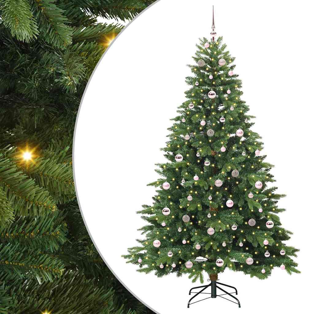Artificial Christmas Tree with 300 LEDs Green 210 cm PE and PVC