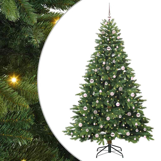 Artificial Christmas Tree with 300 LEDs Green 210 cm PE and PVC