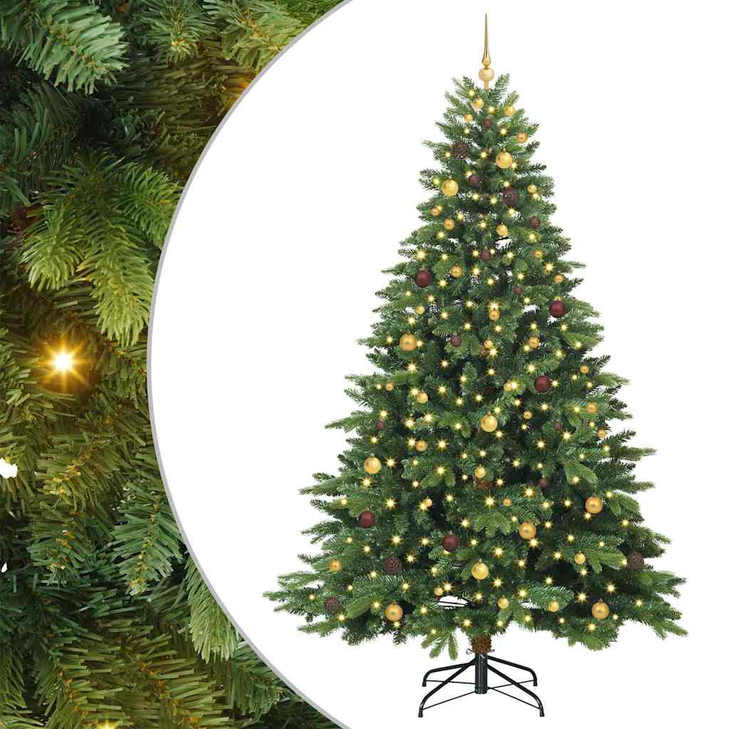 Artificial Christmas Tree with 300 LEDs Green 240 cm PE and PVC