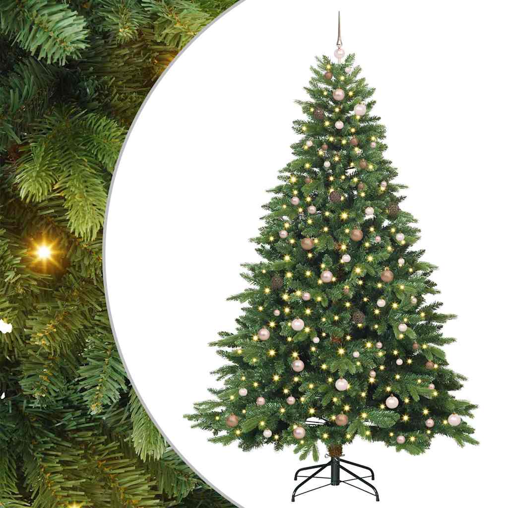 Artificial Christmas Tree with 300 LEDs Green 240 cm PE and PVC