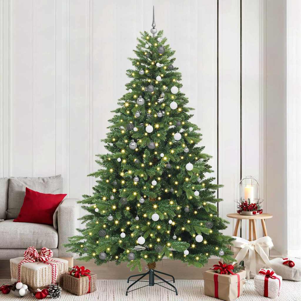 Artificial Christmas Tree with 300 LEDs Green 240 cm PE and PVC