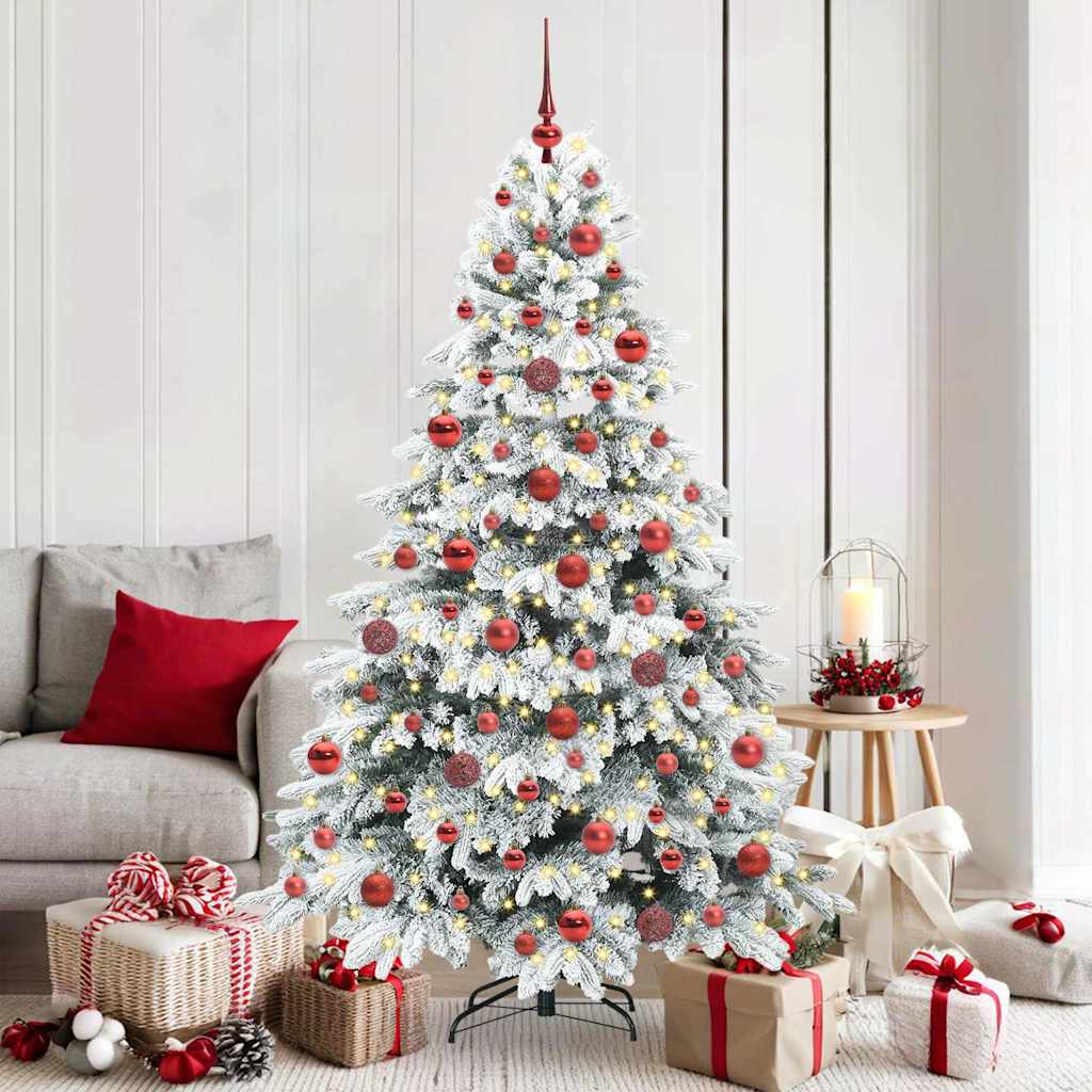Artificial Christmas Tree with 300 LEDs White 180 cm PE and PVC