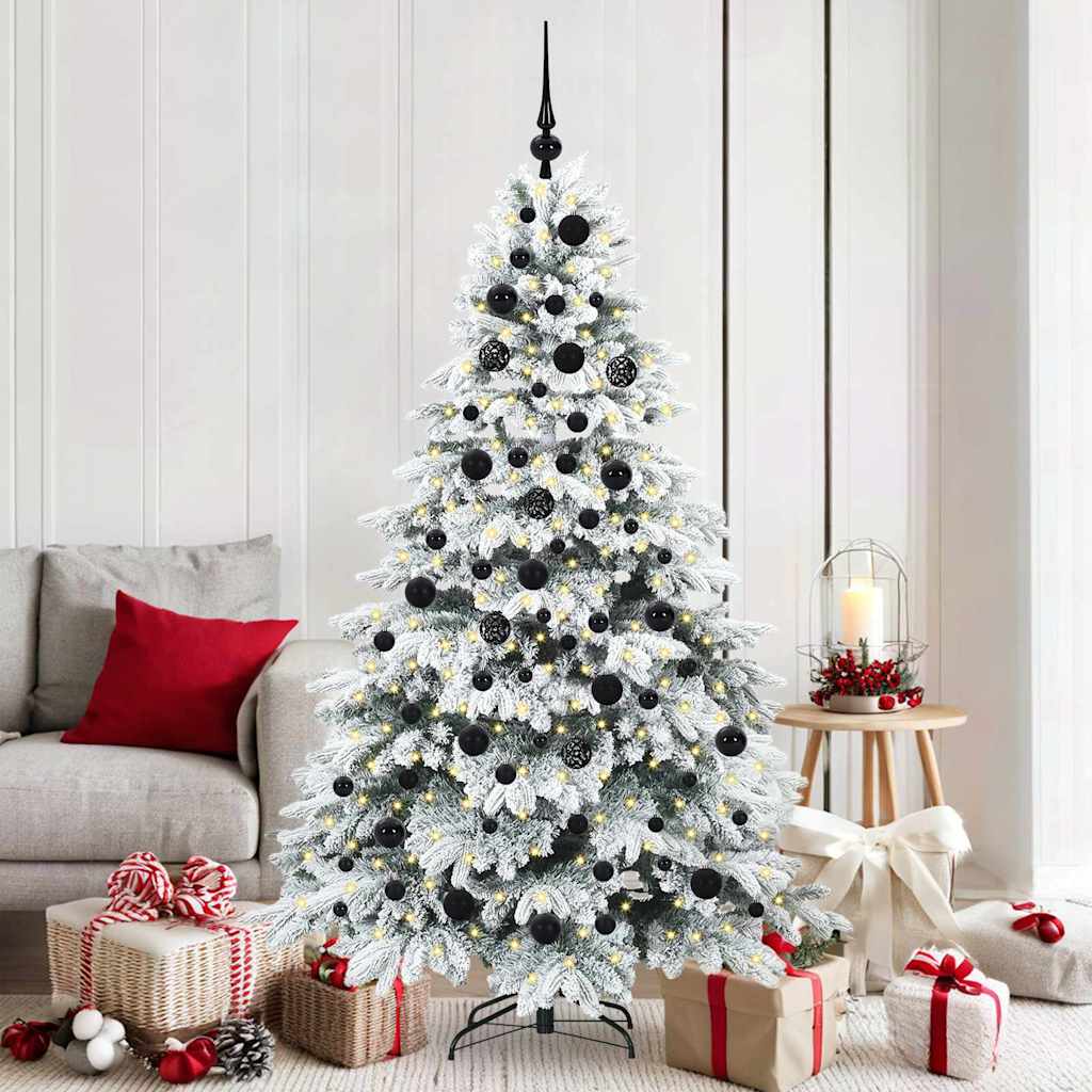Artificial Christmas Tree with 300 LEDs White 180 cm PE and PVC