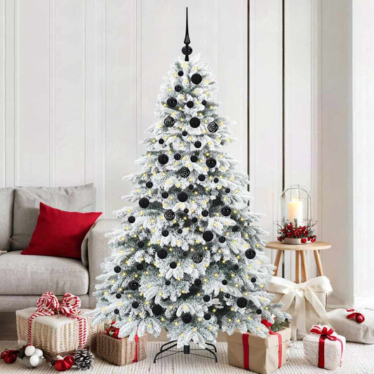 Artificial Christmas Tree with 300 LEDs White 180 cm PE and PVC