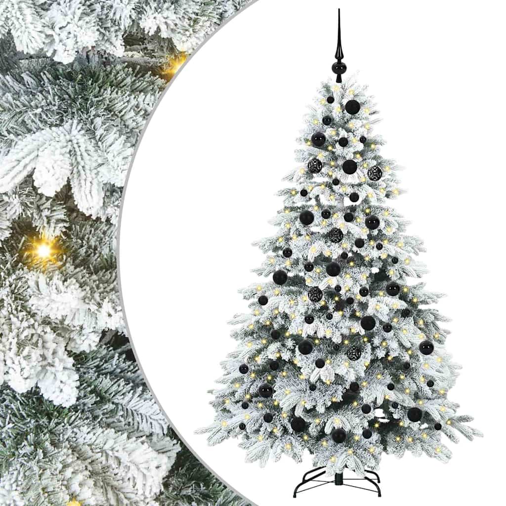 Artificial Christmas Tree with 300 LEDs White 180 cm PE and PVC