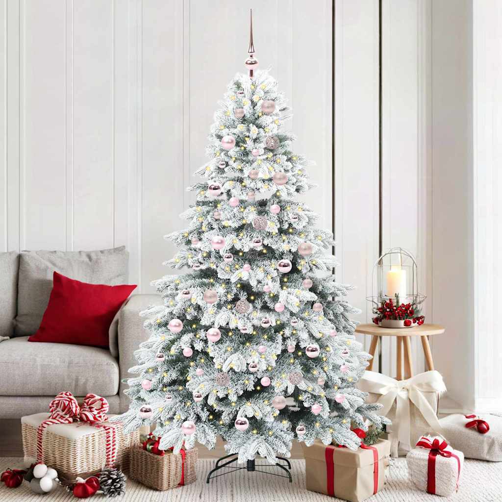 Artificial Christmas Tree with 300 LEDs White 180 cm PE and PVC