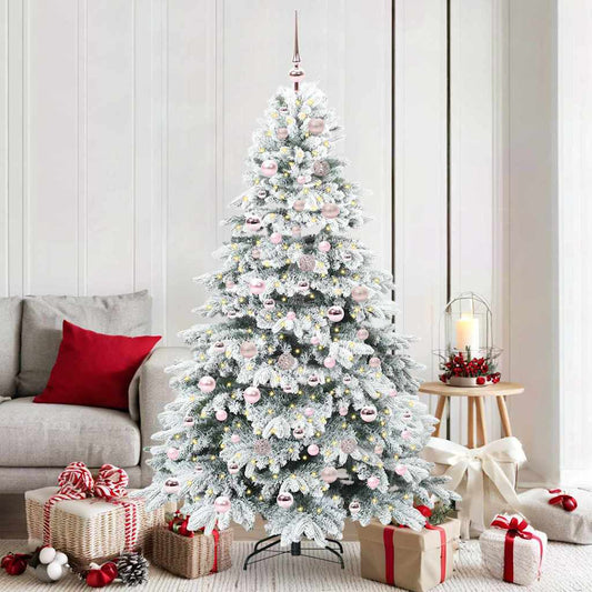 Artificial Christmas Tree with 300 LEDs White 180 cm PE and PVC